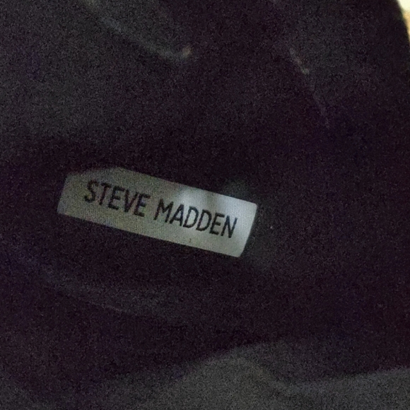 Steve Madden Cobra Black Genuine Leather Platform Boots sz 11 Goth Chunky Stack - Picture 9 of 10